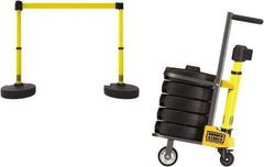 Banner Stakes - 42-1/2" High Plastic Pedestrian Barrier - 15' Long Rope - Industrial Tool & Supply