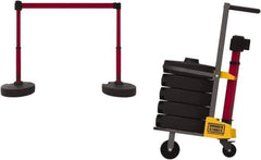 Banner Stakes - 42-1/2" High Plastic Pedestrian Barrier - 15' Long Rope - Industrial Tool & Supply
