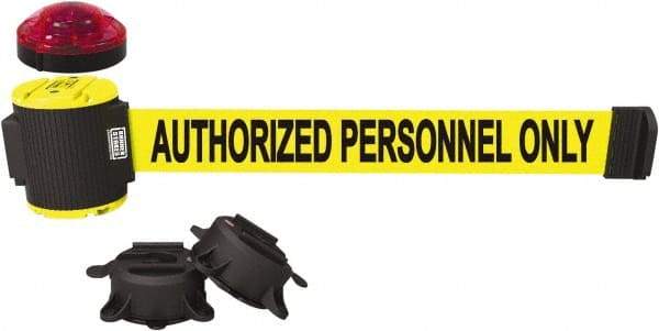 Banner Stakes - 7" High x 30' Long x 2" Wide Magnetic Wall Mount Barrier - Matte Finish, Yellow, Used As Is - Industrial Tool & Supply