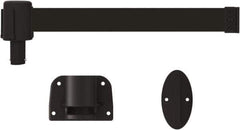 Banner Stakes - 6.61" High x 15' Long x 2" Wide Wall Mount Barrier - Plastic & Polyester, Matte Finish, Black, Used As Is - Industrial Tool & Supply