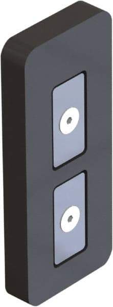 Banner Stakes - 3-1/4" High x 1/2" Long x 1-3/8" Wide Barrier Magnetic Banner Head Attachment - Matte Finish, Black, Use with Plus Banner Head - Industrial Tool & Supply