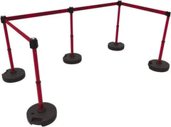 Banner Stakes - 42" High Plastic Pedestrian Barrier - 15' Long Rope - Industrial Tool & Supply