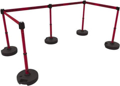 Banner Stakes - 42" High Plastic Pedestrian Barrier - 15' Long Rope - Industrial Tool & Supply