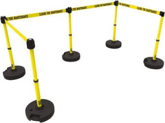 Banner Stakes - 42" High Plastic Pedestrian Barrier - 15' Long Rope - Industrial Tool & Supply