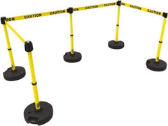 Banner Stakes - 42" High Plastic Pedestrian Barrier - 15' Long Rope - Industrial Tool & Supply