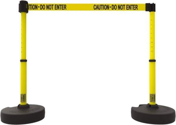 Banner Stakes - 42" High Plastic Pedestrian Barrier - 15' Long Rope - Industrial Tool & Supply