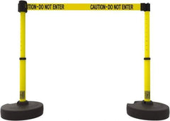 Banner Stakes - 42" High Plastic Pedestrian Barrier - 15' Long Rope - Industrial Tool & Supply