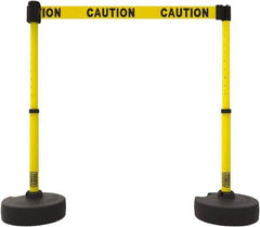 Banner Stakes - 42" High Plastic Pedestrian Barrier - 15' Long Rope - Industrial Tool & Supply
