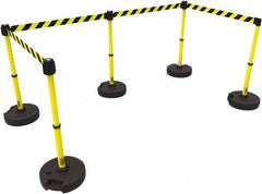 Banner Stakes - 42" High Plastic Pedestrian Barrier - 15' Long Rope - Industrial Tool & Supply