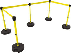 Banner Stakes - 42" High Plastic Pedestrian Barrier - 15' Long Rope - Industrial Tool & Supply