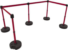 Banner Stakes - 42" High Plastic Pedestrian Barrier - 15' Long Rope - Industrial Tool & Supply