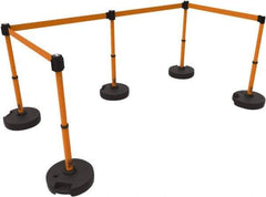 Banner Stakes - 42" High Plastic Pedestrian Barrier - 15' Long Rope - Industrial Tool & Supply
