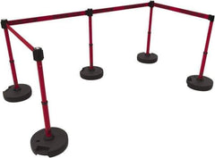 Banner Stakes - 42" High Plastic Pedestrian Barrier - 15' Long Rope - Industrial Tool & Supply