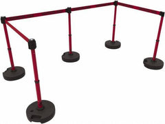 Banner Stakes - 42" High Plastic Pedestrian Barrier - 15' Long Rope - Industrial Tool & Supply
