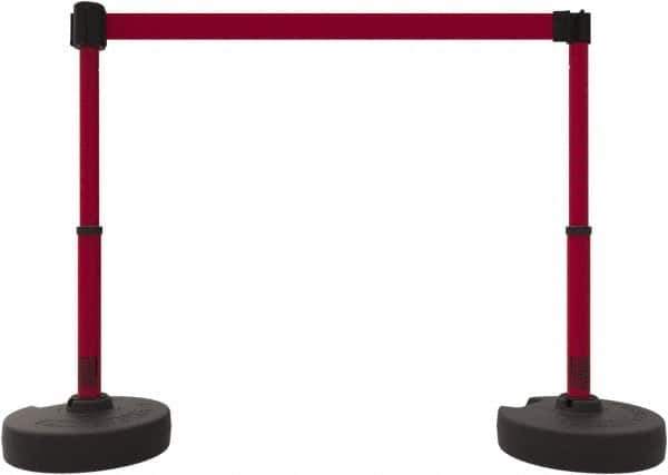 Banner Stakes - 42" High Plastic Pedestrian Barrier - 15' Long Rope - Industrial Tool & Supply
