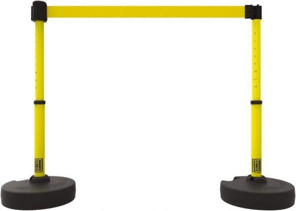 Banner Stakes - 42" High Plastic Pedestrian Barrier - 15' Long Rope - Industrial Tool & Supply