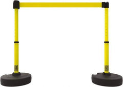 Banner Stakes - 42" High Plastic Pedestrian Barrier - 15' Long Rope - Industrial Tool & Supply