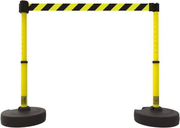 Banner Stakes - 42" High Plastic Pedestrian Barrier - 15' Long Rope - Industrial Tool & Supply