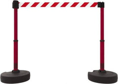Banner Stakes - 42" High Plastic Pedestrian Barrier - 15' Long Rope - Industrial Tool & Supply