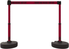 Banner Stakes - 42" High Plastic Pedestrian Barrier - 15' Long Rope - Industrial Tool & Supply