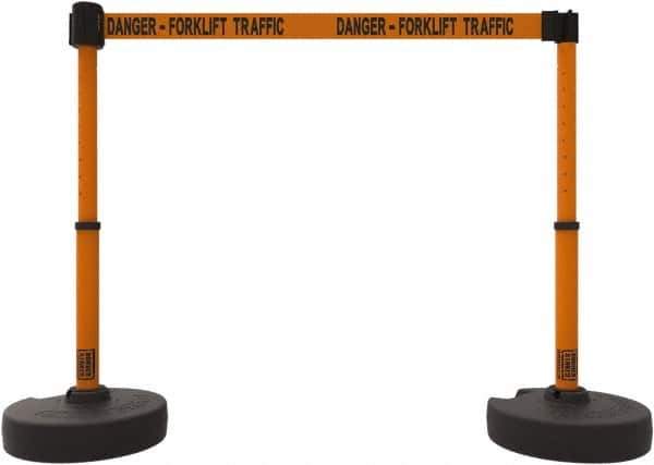 Banner Stakes - 42" High Plastic Pedestrian Barrier - 15' Long Rope - Industrial Tool & Supply