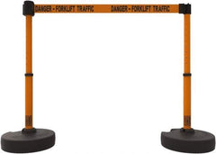 Banner Stakes - 42" High Plastic Pedestrian Barrier - 15' Long Rope - Industrial Tool & Supply