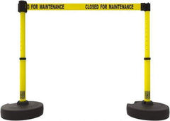 Banner Stakes - 42" High Plastic Pedestrian Barrier - 15' Long Rope - Industrial Tool & Supply