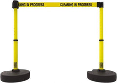 Banner Stakes - 42" High Plastic Pedestrian Barrier - 15' Long Rope - Industrial Tool & Supply