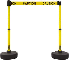 Banner Stakes - 42" High Plastic Pedestrian Barrier - 15' Long Rope - Industrial Tool & Supply