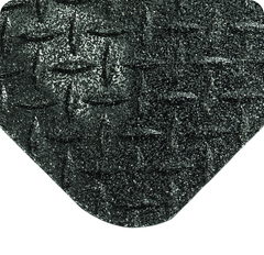 Diamond Plate with GritWorks Floor Mat - 2' x 3' x 15/16" Thick - (Black Diamond Plate Sponge Cote Coating) - Industrial Tool & Supply