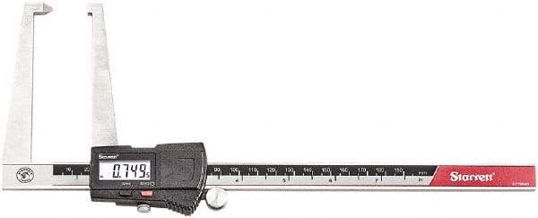 Starrett - 0 to 6" Range 0.0005" Resolution, Electronic Caliper - Stainless Steel with 1-1/2" Stainless Steel Jaws - Industrial Tool & Supply