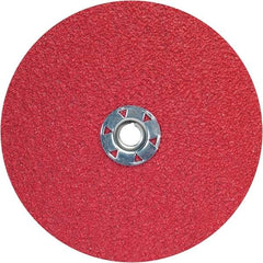 Norton - 7" Diam 5/8-11 Threaded Hole 60 Grit Fiber Disc - Ceramic Alumina, 8,600 Max RPM - Industrial Tool & Supply