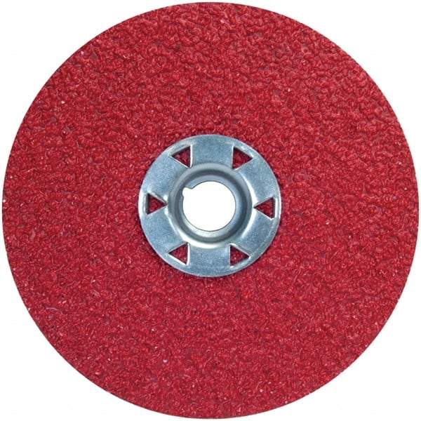 Norton - 4-1/2" Diam 5/8-11 Threaded Hole 50 Grit Fiber Disc - Ceramic Alumina, 11,000 Max RPM - Industrial Tool & Supply