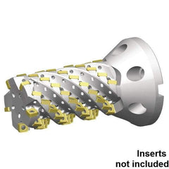 Kennametal - 90 Inserts, 3" Cut Diam, 46.2mm Arbor Diam, 7.278" Max Depth of Cut, Indexable Square-Shoulder Face Mill - 0° Lead Angle, 9-1/2" High, SNHJ1206.. Insert Compatibility, Through Coolant, Series HARVI Ultra 8X - Industrial Tool & Supply