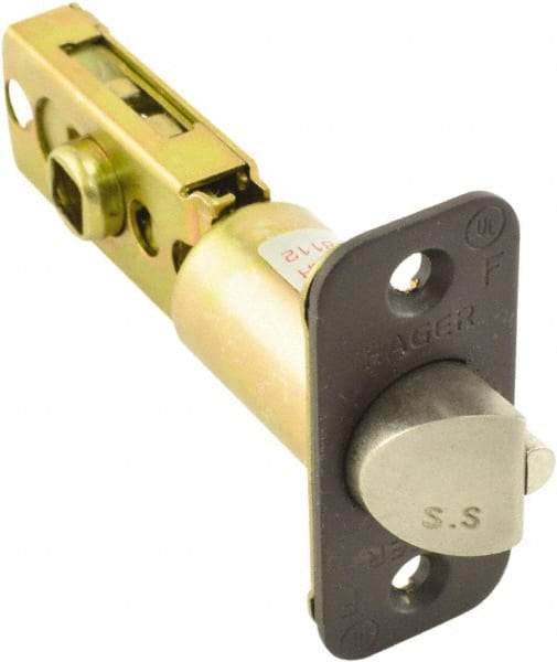 Hager - 4" Long x 1" Wide x 2-1/4" High Dead Latch - Steel/Zinc, Oil Rubbed Bronze Finish - Industrial Tool & Supply