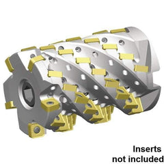 Kennametal - 40 Inserts, 3" Cut Diam, 1-1/4" Arbor Diam, 3.053" Max Depth of Cut, Indexable Square-Shoulder Face Mill - 0° Lead Angle, 3-1/2" High, SNHJ1206.. Insert Compatibility, Through Coolant, Series HARVI Ultra 8X - Industrial Tool & Supply