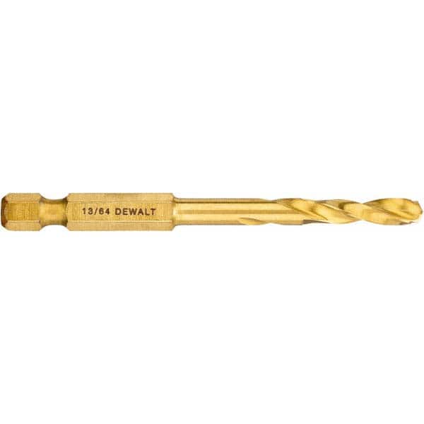 DeWALT - 13/64" High Speed Steel, 135° Point, Straight Shank Maintenance Drill Bit - Industrial Tool & Supply