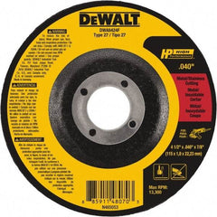 DeWALT - 4-1/2" Wheel Diam, 7/8" Arbor Hole, Type 27 Depressed Center Wheel - Fine/Coarse Grade, Aluminum Oxide, 13,300 Max RPM - Industrial Tool & Supply
