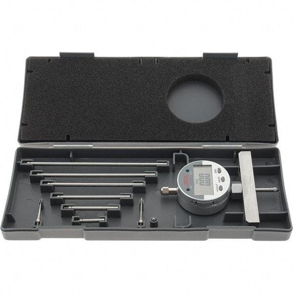 SPI - 0" to 22" Steel Electronic Depth Gage - 0.001" Accuracy, 0.0005" Resolution, 4" Base Length - Industrial Tool & Supply