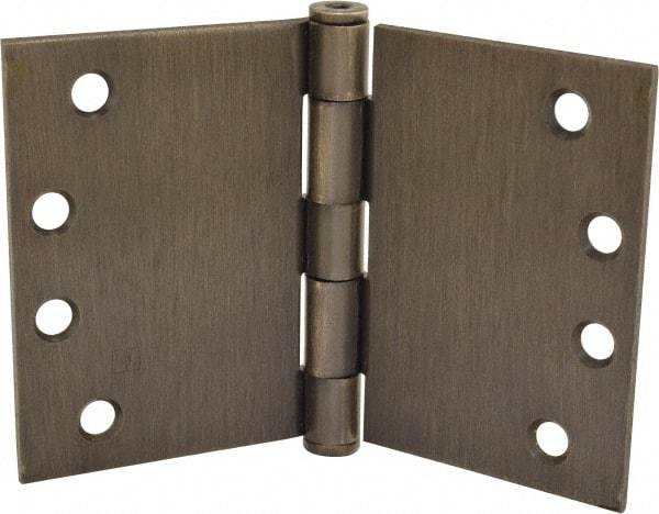 Hager - 6" Wide x 4" High Square Corner Residential Hinge - Square Edge, Steel, Oil Rubbed Bronze Finish - Industrial Tool & Supply