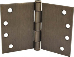 Hager - 6" Wide x 4" High Square Corner Residential Hinge - Square Edge, Steel, Oil Rubbed Bronze Finish - Industrial Tool & Supply