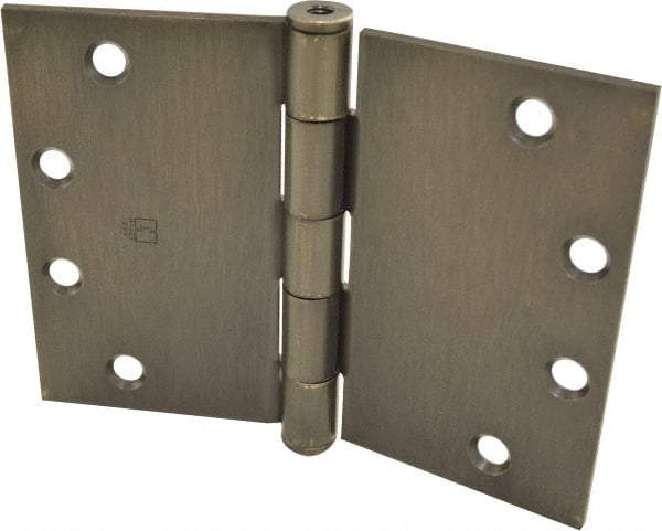 Hager - 6" Wide x 4-1/2" High Square Corner Residential Hinge - Square Edge, Steel, Oil Rubbed Bronze Finish - Industrial Tool & Supply