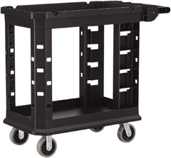 Suncast - 500 Lb Capacity, 19-1/2" Wide x 34-13/16" Long x 41-25/32" High Standard Utility Cart - 2 Shelf, Structural Foam, 2 Swivel, 2 Fixed/Locking Casters - Industrial Tool & Supply