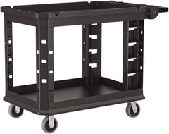 Suncast - 500 Lb Capacity, 26-1/2" Wide x 47-25/32" Long x 34-13/16" High Standard Utility Cart - 2 Shelf, Structural Foam, 2 Swivel, 2 Fixed/Locking Casters - Industrial Tool & Supply