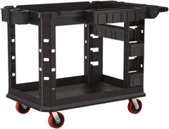 Suncast - 500 Lb Capacity, 26-1/2" Wide x 47-1/16" Long x 34-13/16" High Standard Utility Cart - 2 Shelf, Structural Foam, 4 Swivel Casters - Industrial Tool & Supply