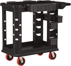 Suncast - 500 Lb Capacity, 19-1/2" Wide x 34-13/16" Long x 41-25/32" High Standard Utility Cart - 2 Shelf, Structural Foam, 4 Swivel Casters - Industrial Tool & Supply