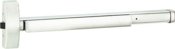 Stanley - 2' 4" to 3' Door Width Rim Exit Device - Fire Rated, Satin Stainless Steel Finish - Industrial Tool & Supply