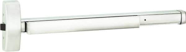 Stanley - 2' 4" to 3' Door Width Rim Exit Device - Fire Rated, Satin Stainless Steel Finish - Industrial Tool & Supply