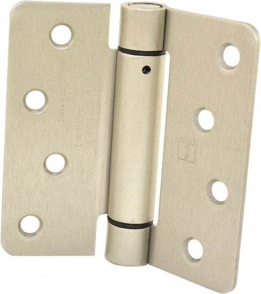 Hager - 4" Wide x 4" High Special Residential Residential Hinge - Round Edge, Steel, Satin Nickel Finish - Industrial Tool & Supply