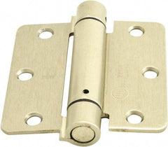 Hager - 3-1/2" Wide x 3-1/2" High Special Residential Residential Hinge - Round Edge, Steel, Satin Nickel Finish - Industrial Tool & Supply